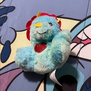 Blue Plush Toy with Red Heart